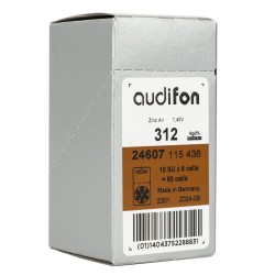 Audifon  312 (PR41) для слуховых аппаратов, упаковка (60 батареек)