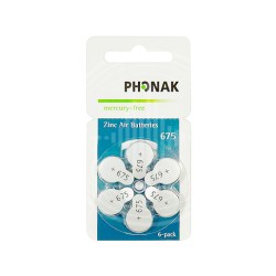 Phonak 675 (PR44)  для слуховых аппаратов, 1 блистер (6 батареек)