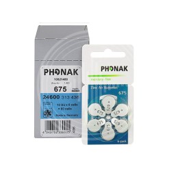 Phonak 675 (PR44)  для слухового аппарата, 10 блистеров (60 батареек)