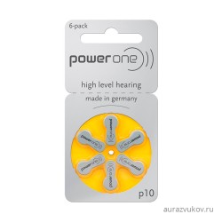 PowerOne p10 (PR70)  для слуховых аппаратов, 1 блистер (6 батареек)