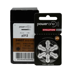 PowerOne Evolution p312 (PR41) для слуховых аппаратов, 10 блистеров (60 батареек)