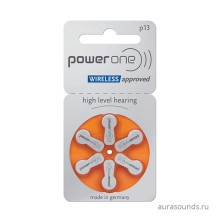 PowerOne  p13 (PR48)  для слуховых аппаратов, 1 блистер (6 батареек)
