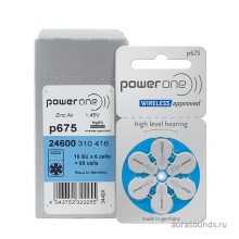 PowerOne  675 (PR44)  для слуховых аппаратов, упаковка (60 батареек).