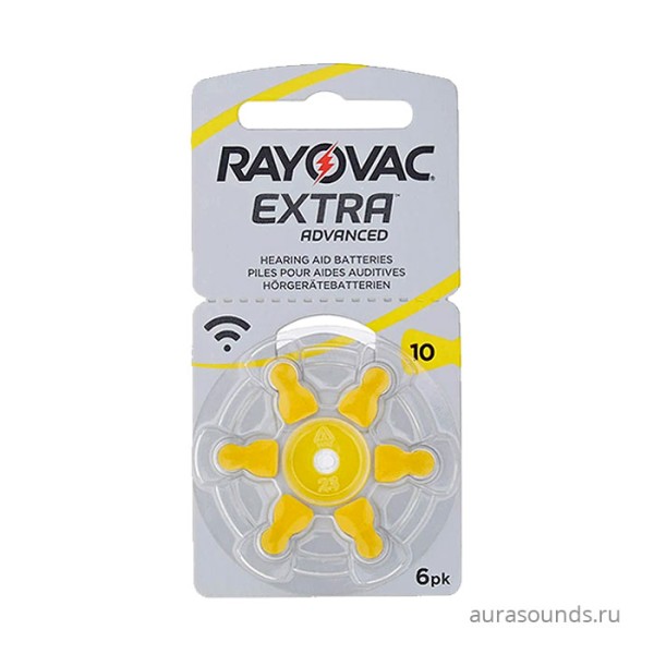 Rayovac   Extra 10 (PR70) для слуховых аппаратов, 1 блистер (6 батареек).
