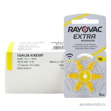 Батарейки Rayovac 10 (PR70) для слуховых аппаратов, упаковка (60 батареек).