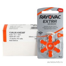 Батарейки Rayovac 13 Extra (PR48) для слуховых аппаратов, упаковка 60 батареек.