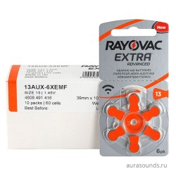 Rayovac   13 Extra (PR48) для слуховых аппаратов, упаковка 60 батареек.