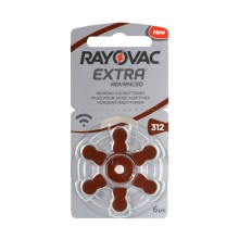 Батарейки Rayovac 312 Extra (PR41) для слуховых аппаратов, 1 блистер (6 батареек)