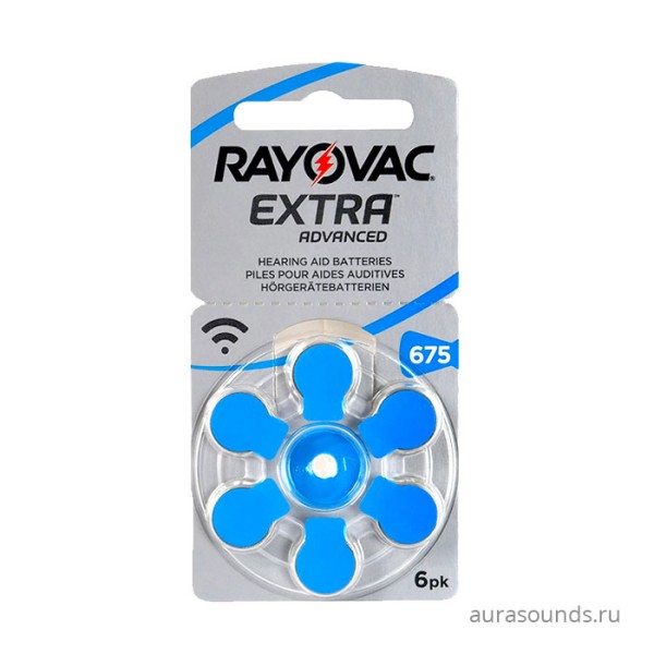 Rayovac   Extra 675 (PR44) для слухового аппарата, 1 блистер, (6 батареек)