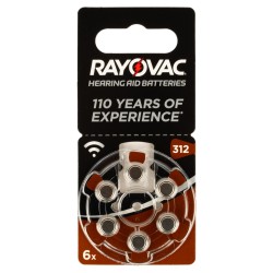 Rayovac   312 (PR41) для слуховых аппаратов, 1 блистер (6 батареек)