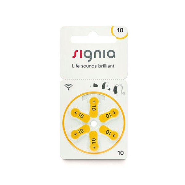 Signia    10 (PR70) для слухового аппарата, 1 блистер (6 батареек)