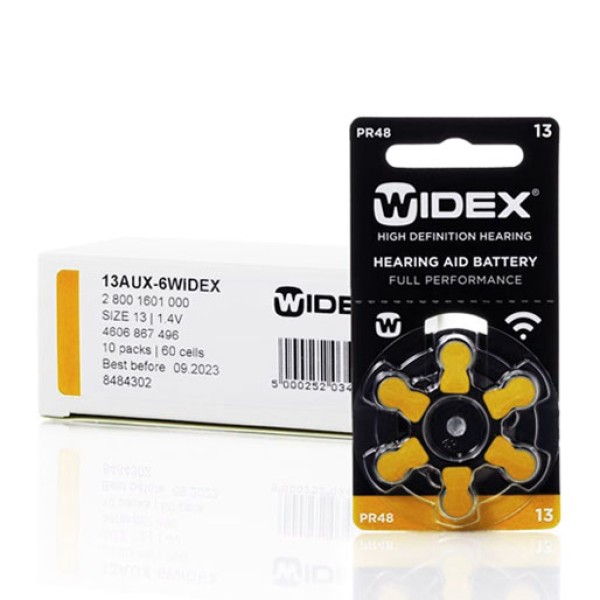Widex 13 (PR48)  для слуховых аппаратов, упаковка (60 батареек).